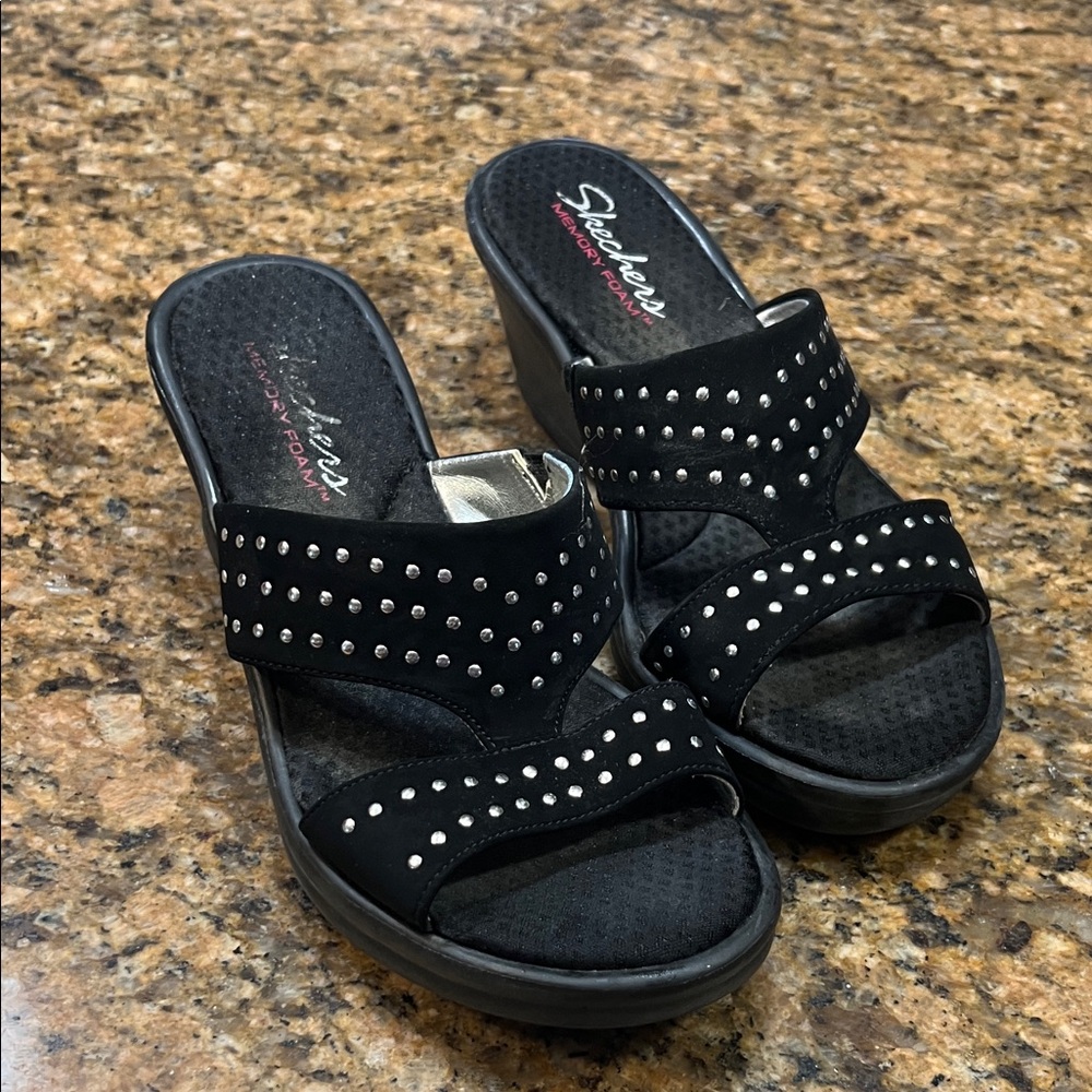 Skechers Black Studded Women's Sandals